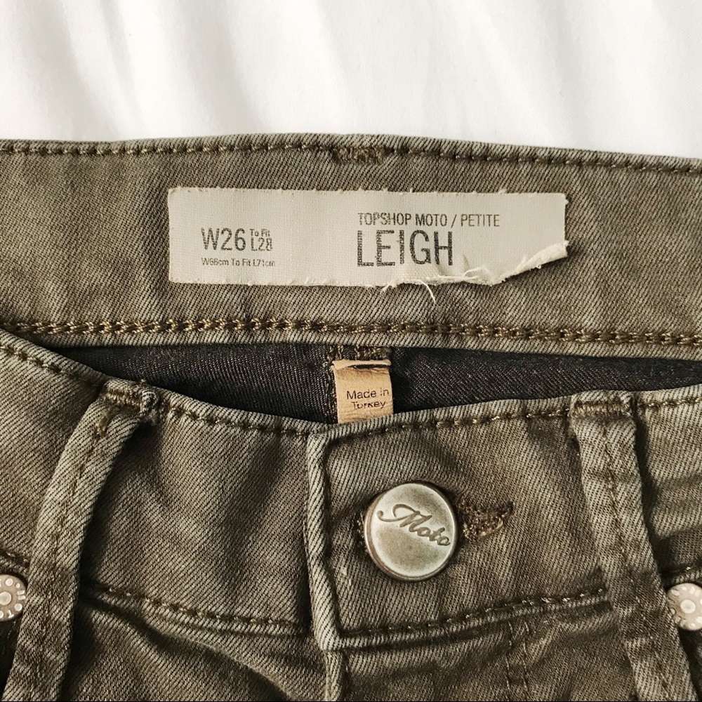 Topshop Leigh olive green skinny jeans - Picture 4 of 12
